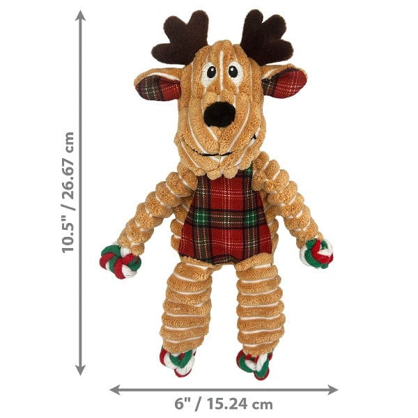 KONG Holiday Floppy Knots Reindeer Dog Toy for Small & Medium Breeds - Durable Chew Toy for Puppies & Adult Dogs, Perfect for Christmas Gifts & Playtime Fun