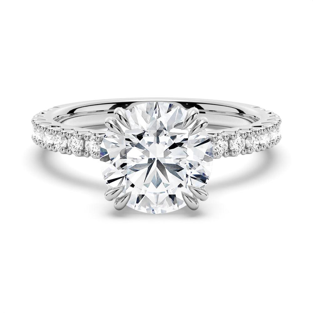 Round Cut Moissanite Engagement Ring Set with Matching Wedding Band - Perfect for Proposals, Anniversaries & Bridal Jewelry