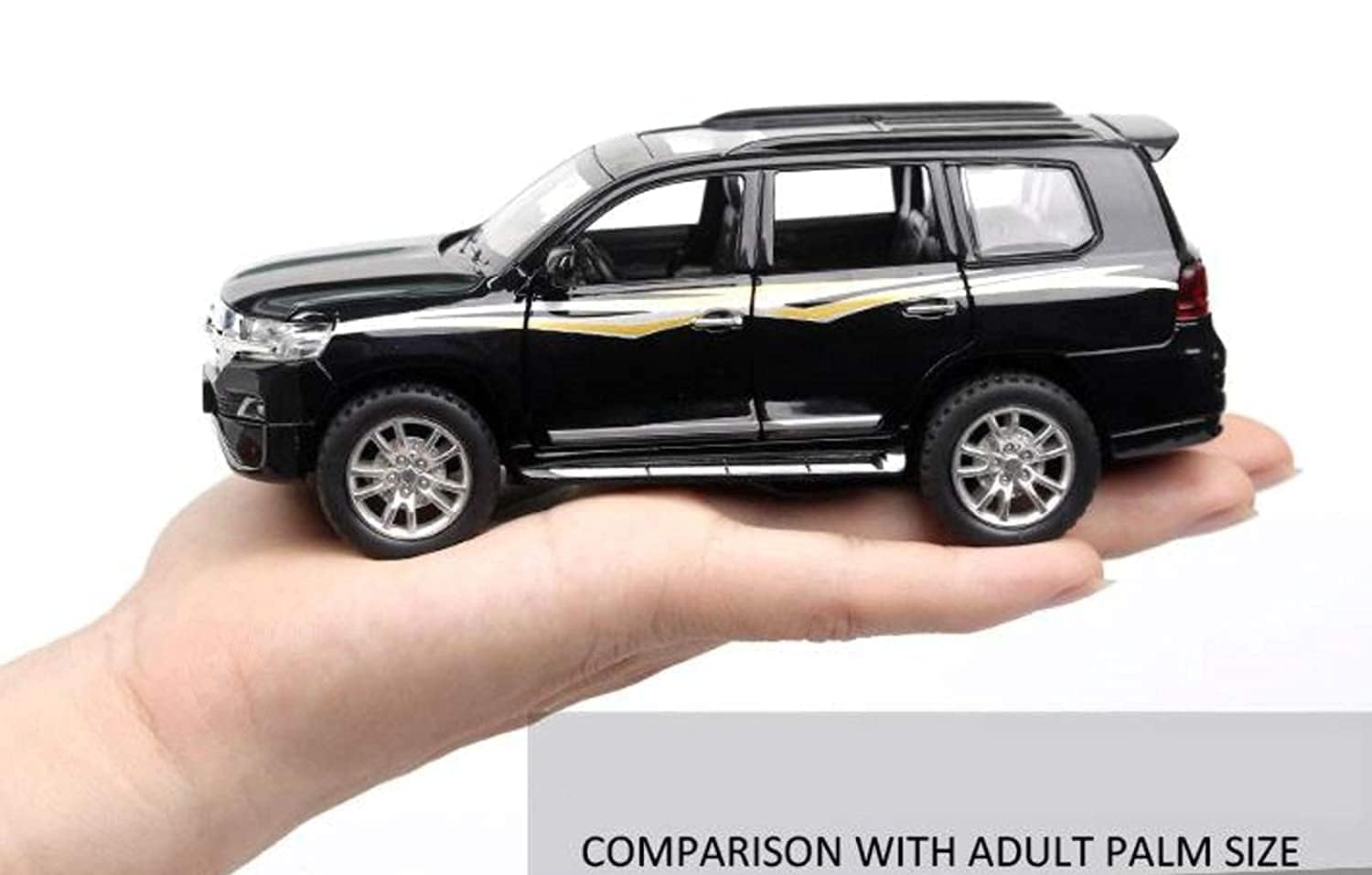 Exegi Enterprise 1:32 Scale Diecast Toyota Land Cruiser Alloy Metal Pull Back Toy Car with Light & Sound - Mini Collectible Model Vehicle for Kids Boys - Perfect Gift for Birthdays & Christmas (3-Pack) - Great for Playtime, Collection Display & Pretend Driving Games