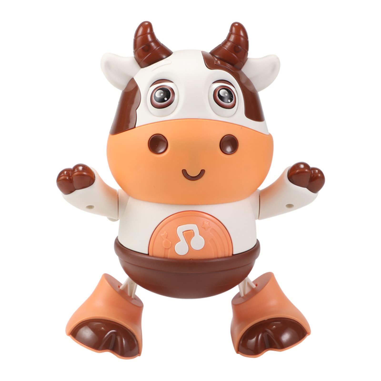 Interactive Dancing Robot Cow Toy with Lights & Music - Electric Musical Animal Crawling Toy for Babies & Kids - Educational Learning Toy for Girls & Boys - Perfect Gift for Birthdays & Holidays (White) - Fun Playtime & Early Development Stimulation