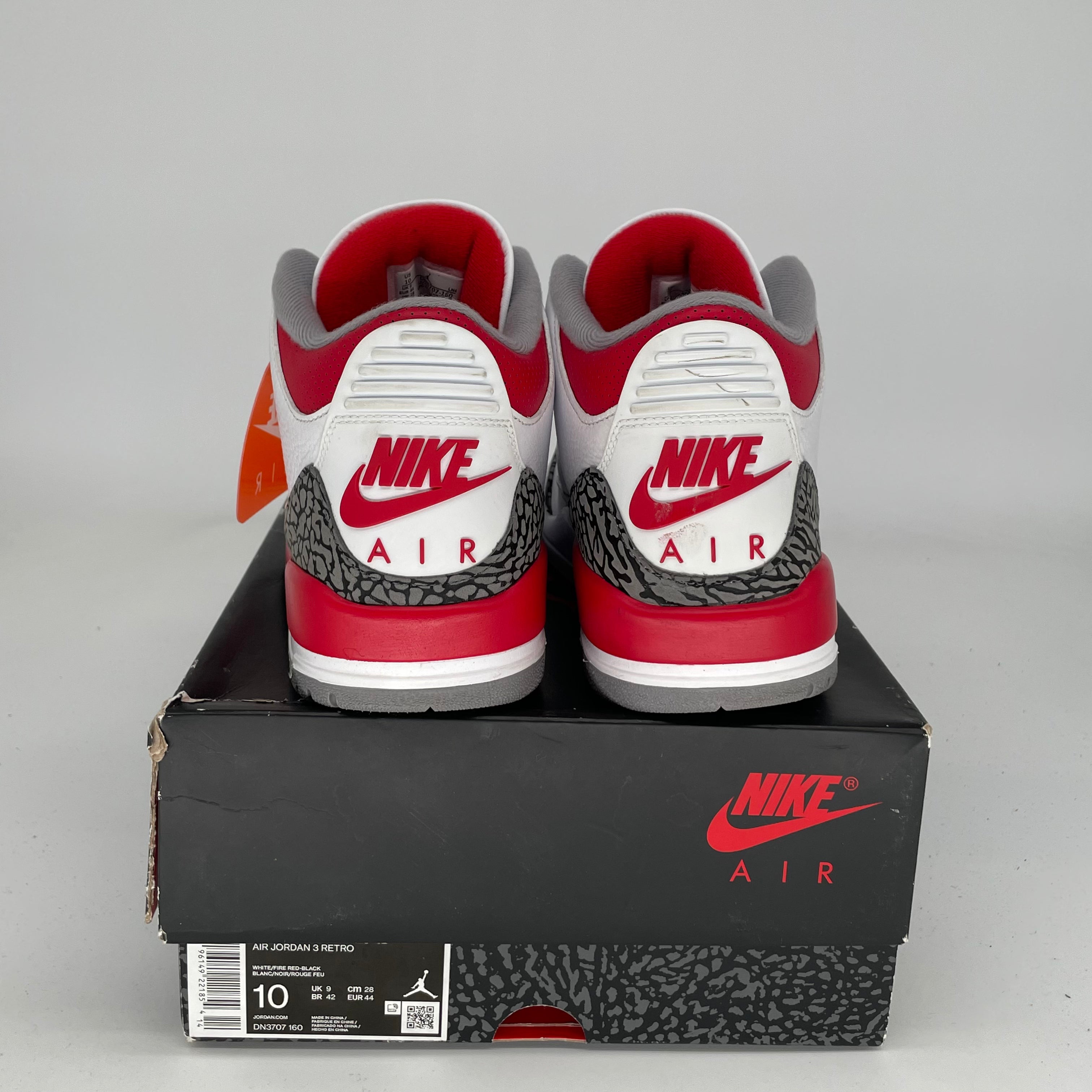 AIR JORDAN 3 Retro Fire Red Men's Basketball Shoes Size 10 - DN3707-160 | Authentic Sneakers for Streetwear & Basketball Games