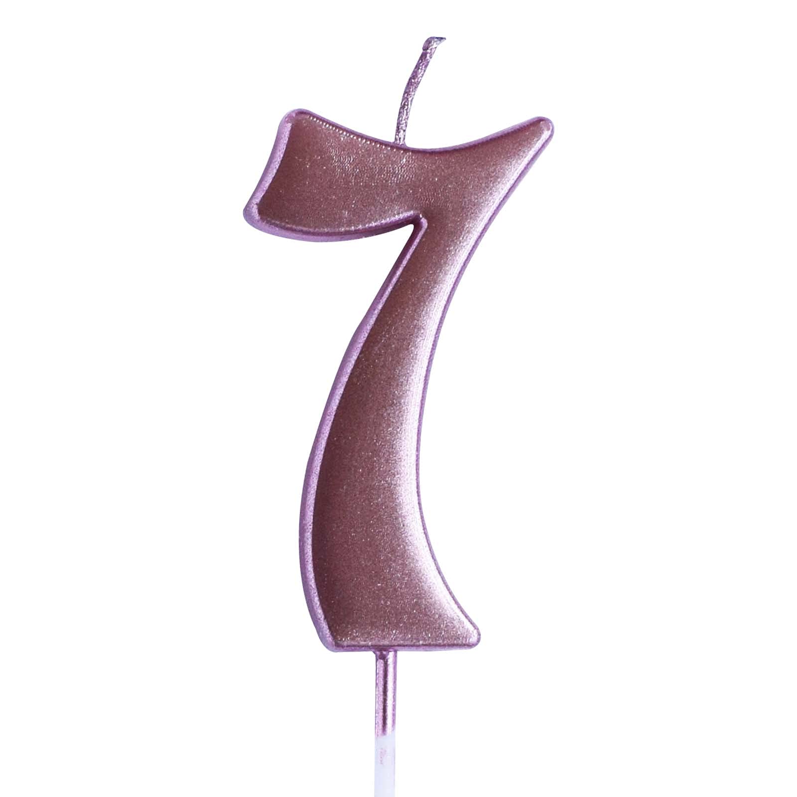 7th Birthday Candle - Rose Gold Number 7 Cake Topper for Boys & Girls | Kids Party Decorations & Supplies | Perfect for Birthday Cakes, Cupcakes & Celebration Decor