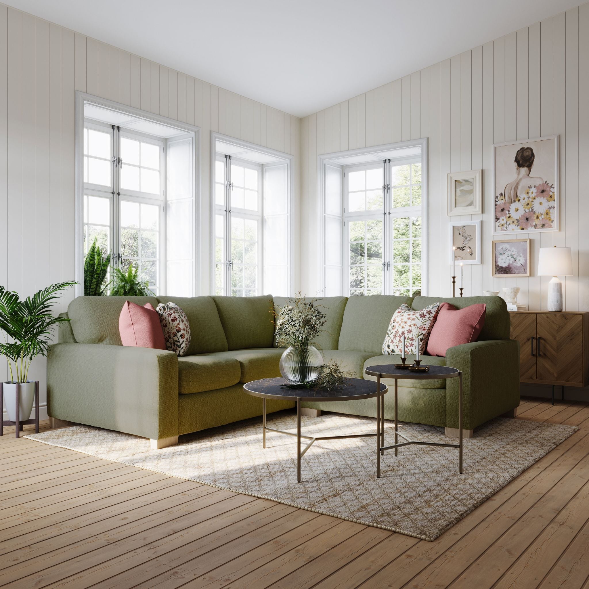 Alessandra 3-Piece Sectional Sofa Set - Modern L-Shaped Couch with Chaise Lounge for Living Room, Family Room & Apartment