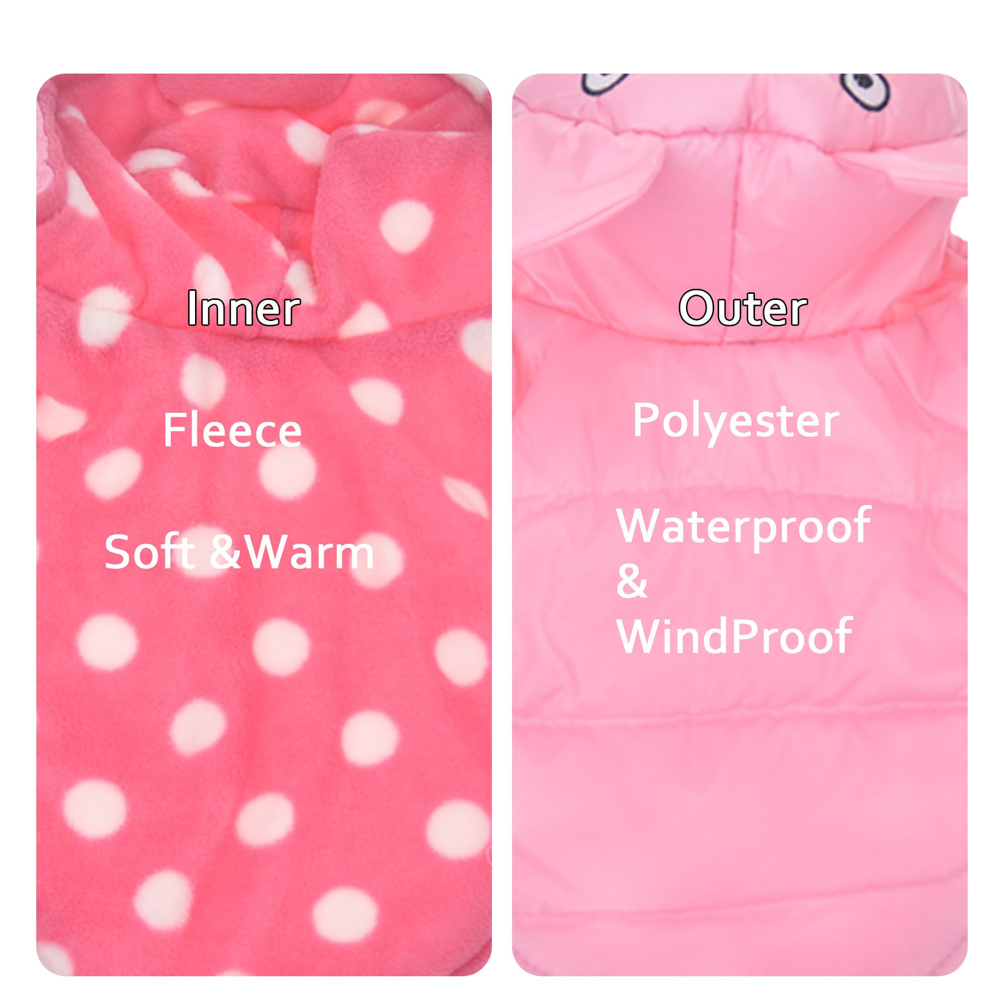 Waterproof Pink Pig Dog Costume - Winter Pet Outfit for Halloween & Snow Play