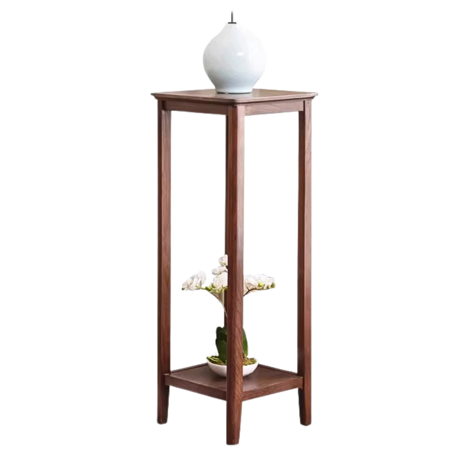 14.1x14.1x39.3 inch/ 36x36x100 cm/ Walnut color/ flower rack