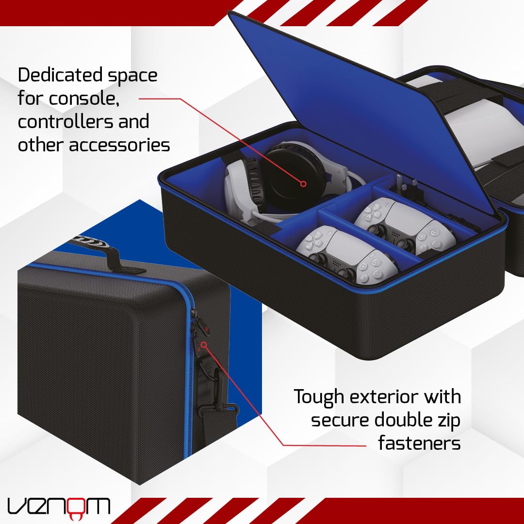 Venom PS5 Slim Console Carrying Case - Durable Travel Bag for PS5 Slim & PS5 - Perfect for Gaming On The Go, Travel & Storage Protection