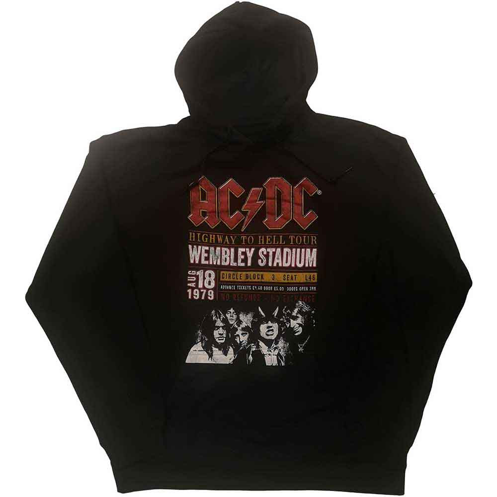 AC/DC Pullover Hoodie Wembley '79 Vintage Concert Merch - Rock Band Sweatshirt for Fans & Music Lovers | Perfect for Concerts, Gifts & Casual Wear