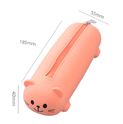 Homies Silicone Cute Panda Bear Mini Pencil Case - Cat Shaped Colorful Pouch Wallet for School & Office (2-Pack Random Colors) - Perfect for Students, Artists & Stationery Lovers