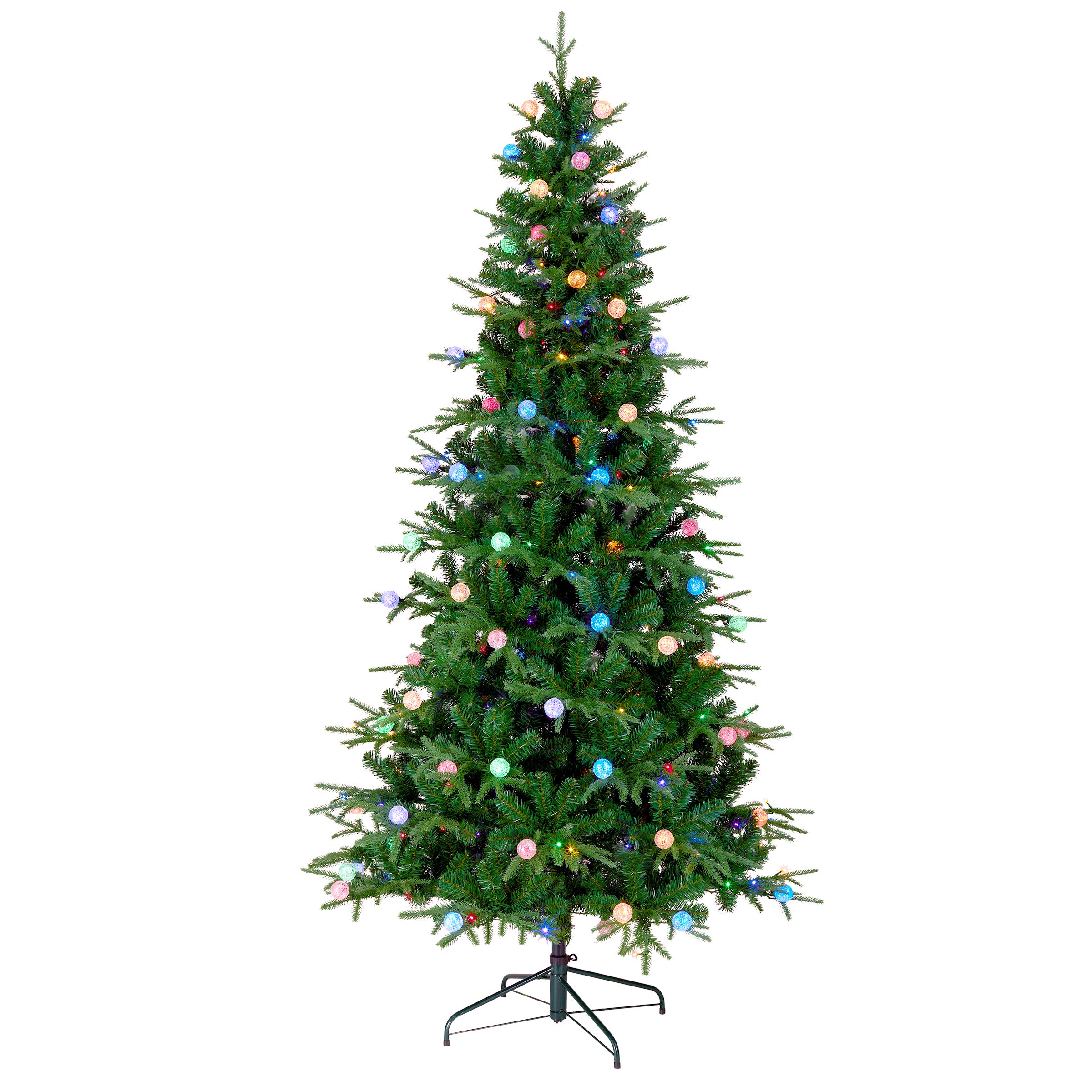 6 ft. Duxbury Slim Artificial Christmas Tree with Dual-Color LED Lights - Perfect for Small Spaces, Apartments & Holiday Decorations