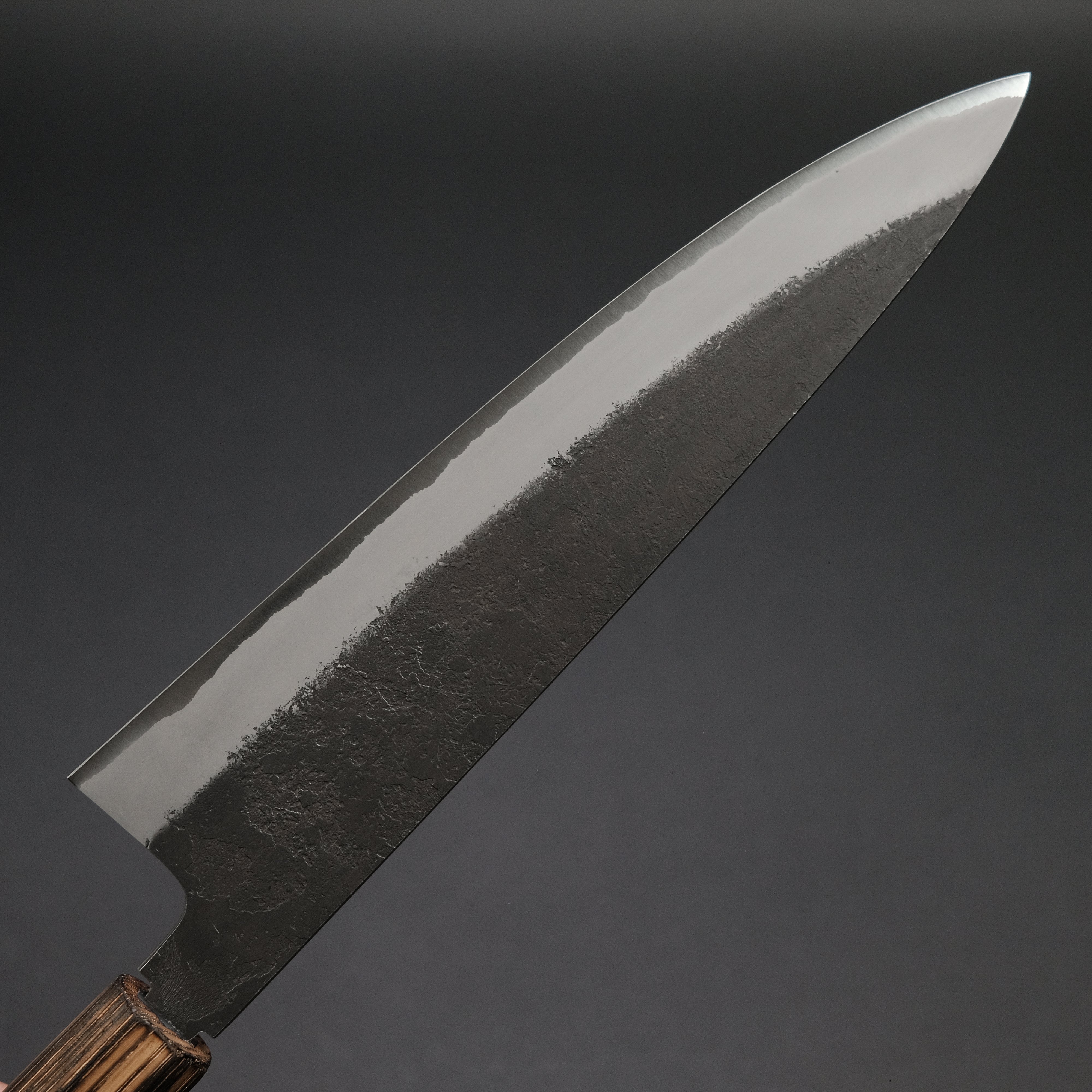 Konosuke MB White #2 Nashiji Kurouchi Gyuto 210mm Japanese Chef Knife with Khii Chestnut Handle - Perfect for Sushi, Meat Slicing & Professional Kitchen Use