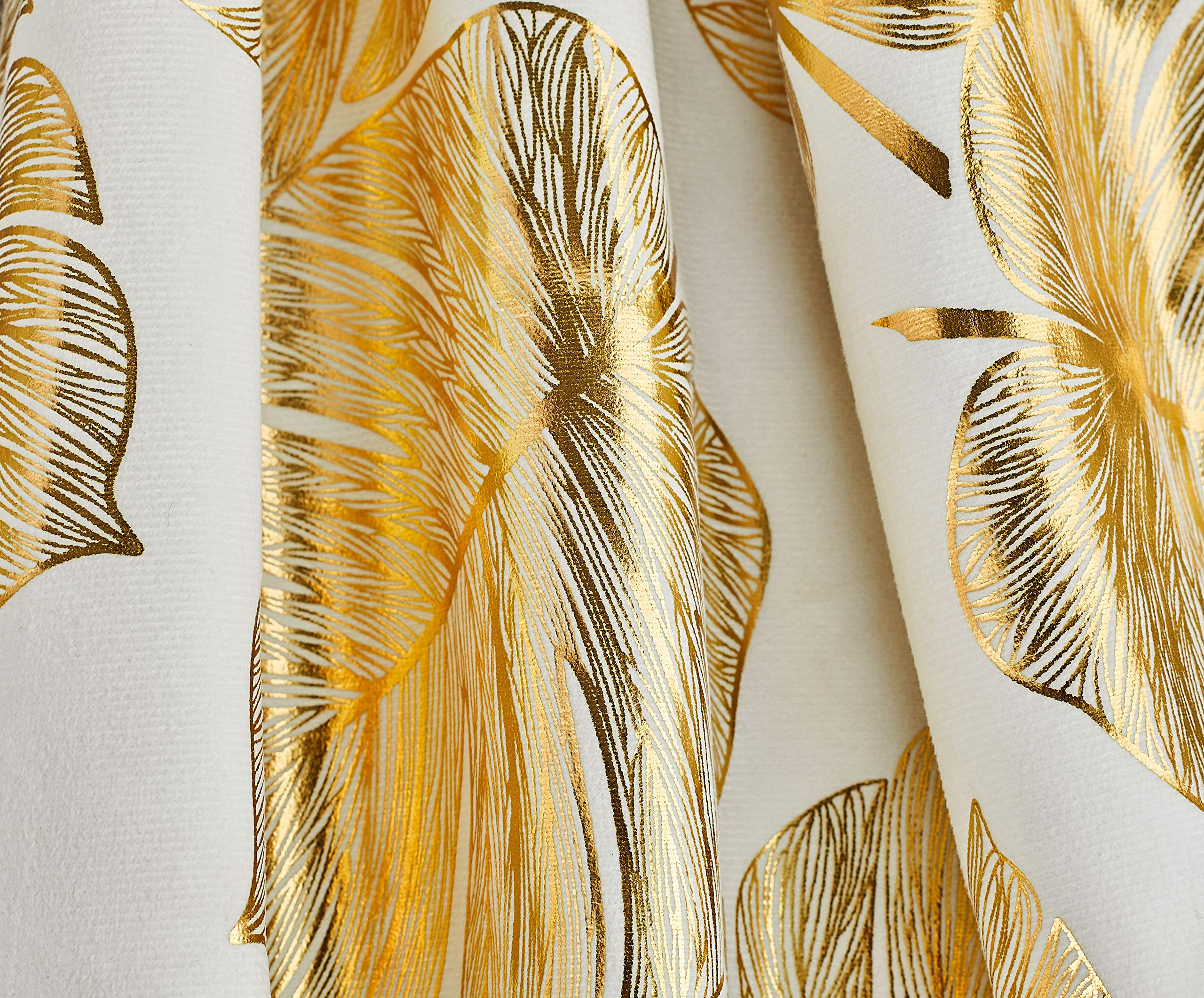 4 Pack Gold Foil Leaf Print Decorative Throw Pillow Covers 20x20 Inches (50x50cm) - Luxury Couch, Bedroom & Car Decor Accent Pillow Cases for Home, Living Room, Sofa and Office Decor