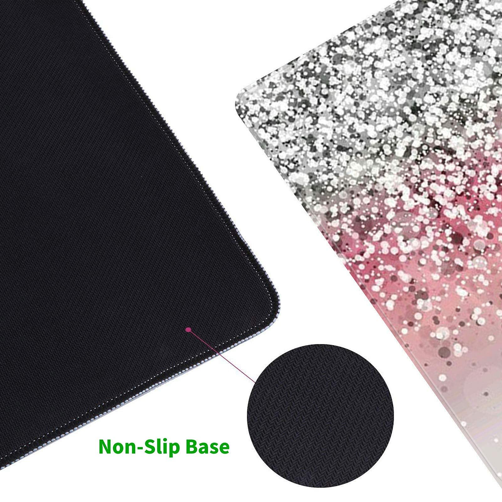XXL Gaming Mouse Pad 31.5x11.8 Inch - Extra Large Full Desk Mouse Mat with Stitched Edges | Non-Slip Base | Cute Pink Flash Bible Design | Perfect for Gaming, Office & Home Computer Setup