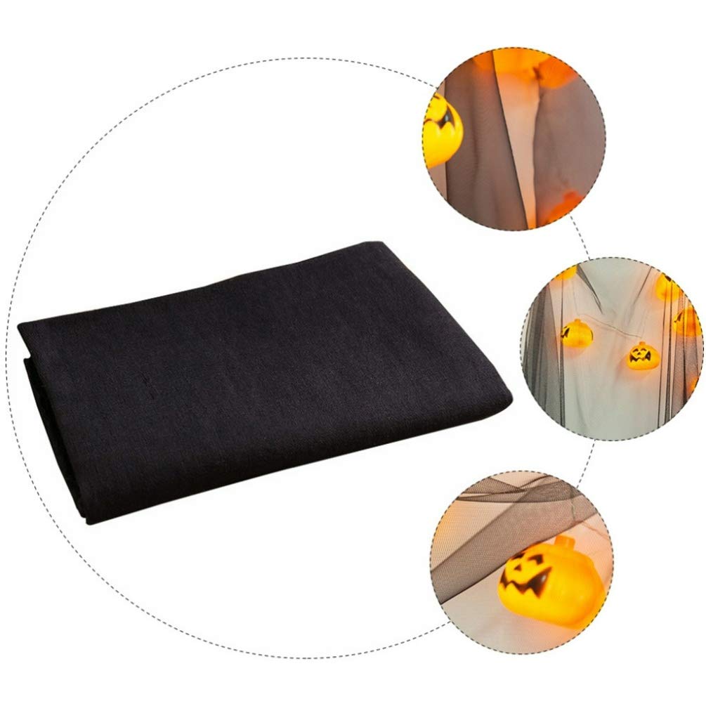 Hemobllo Halloween Mesh Fabric - Black Gauze Cloth for DIY Scary Decorations, Spider Web Decoration, Party & Home Decor - Perfect for Halloween Parties, Haunted Houses & Themed Events