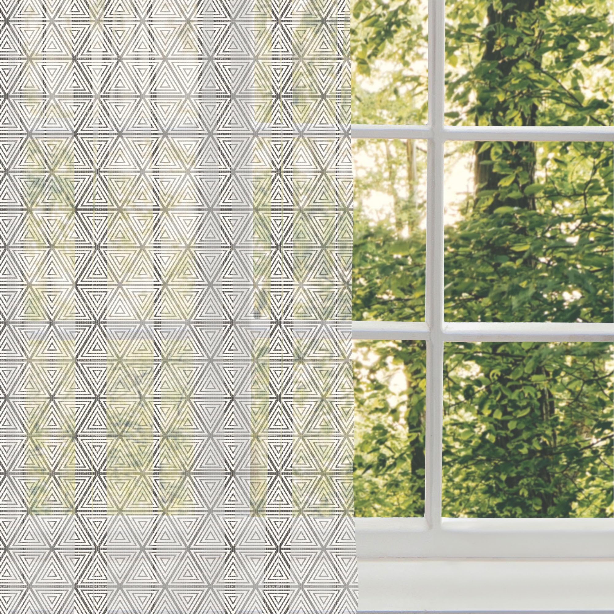 Ambesonne Black White Abstract Geometric Tulle Curtains with Rod Pocket - 108
