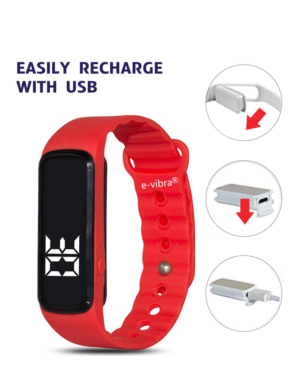 8 Alarm Vibrating Alarm Watch with Timer - Silent Medical Reminder Watch for Seniors & Medication - 8 Daily Vibrating Alarms (Red, Small) - Perfect for Nurses, Caregivers and Hearing Impaired