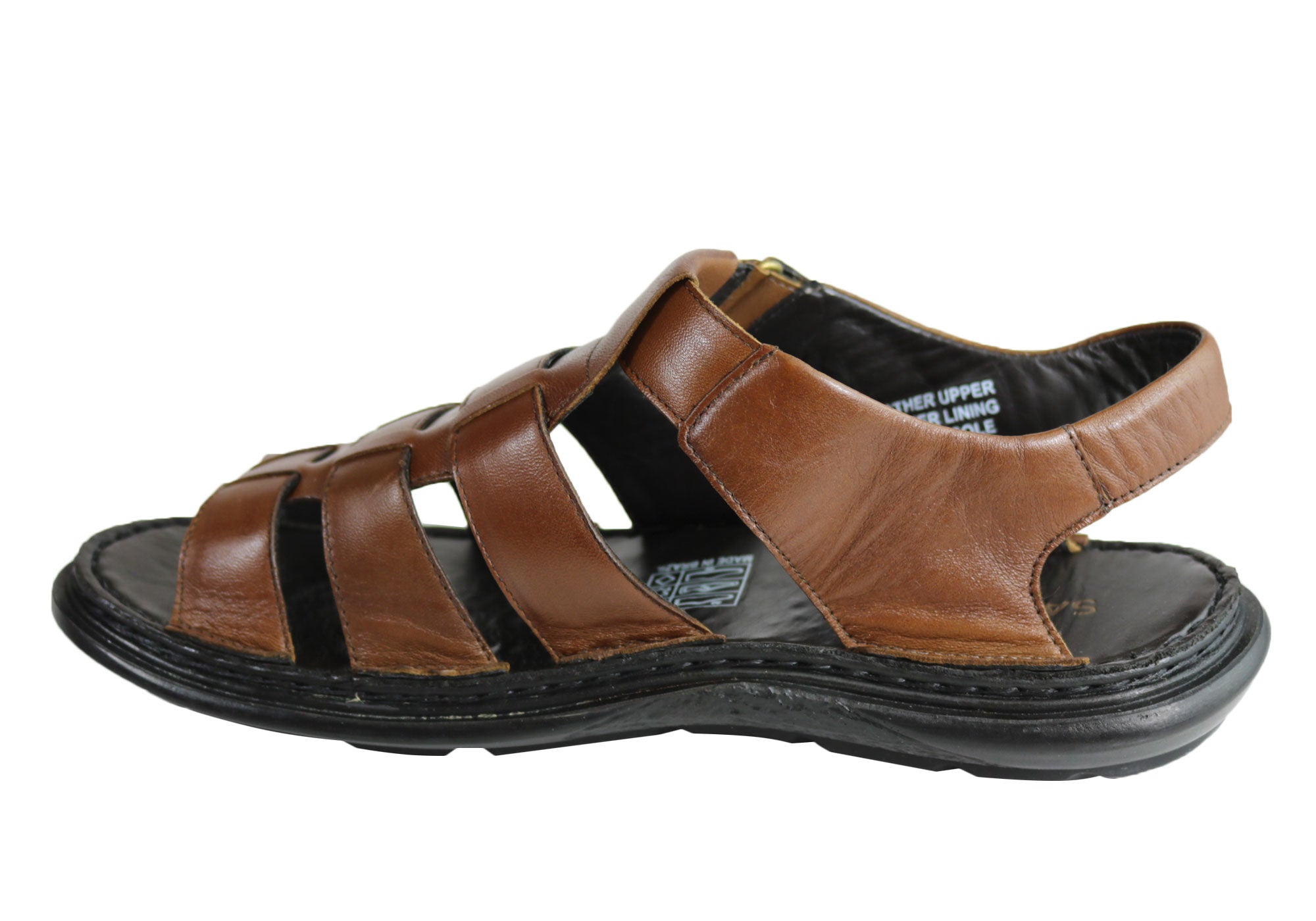 Savelli Kain Men's Leather Comfortable Cushioned Sandals - Handmade in Brazil - Perfect for Beach, Vacation & Summer Outdoor Activities