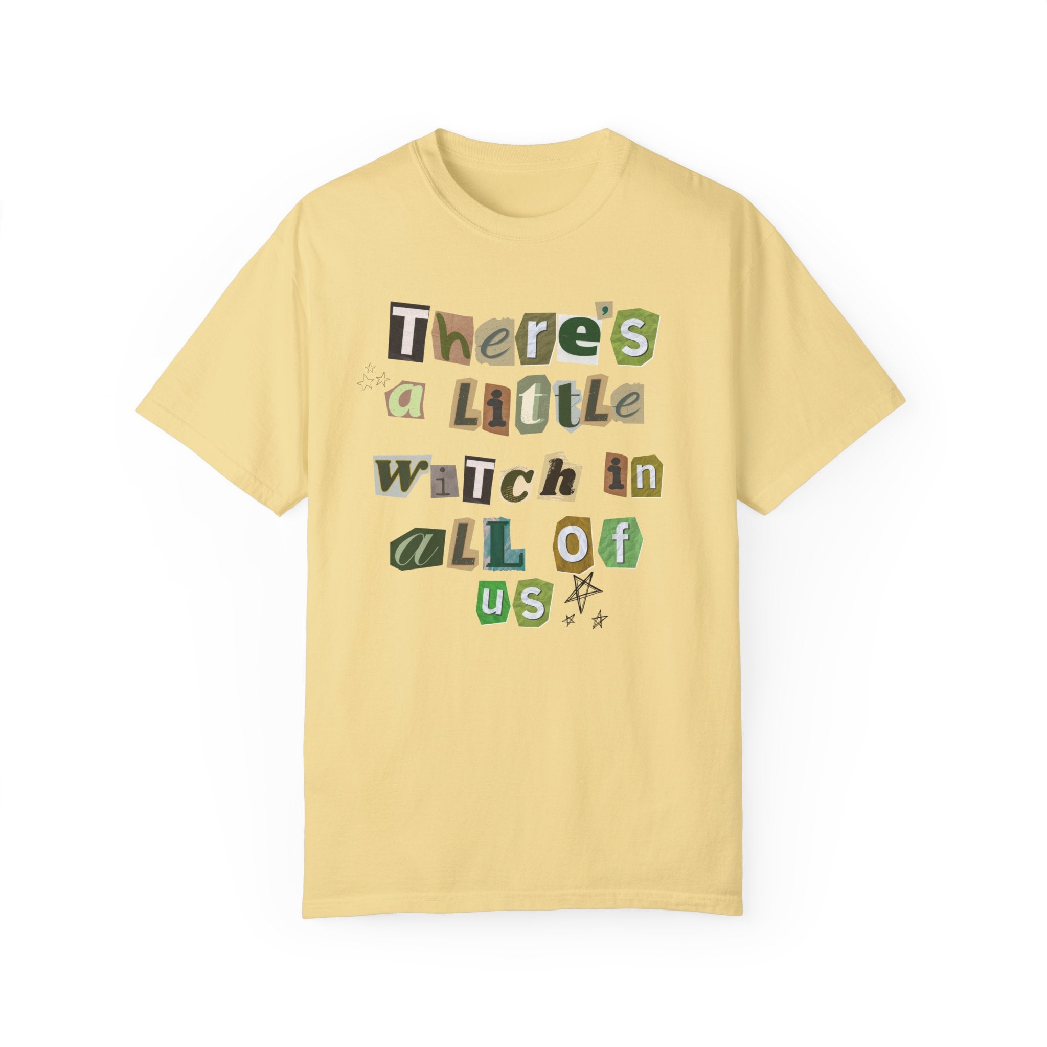 Unique 'There's A Little Witch In All Of Us' Graphic T-Shirt - Women's Casual Halloween Tee - Perfect for Witch Costumes, Halloween Parties & Everyday Wear