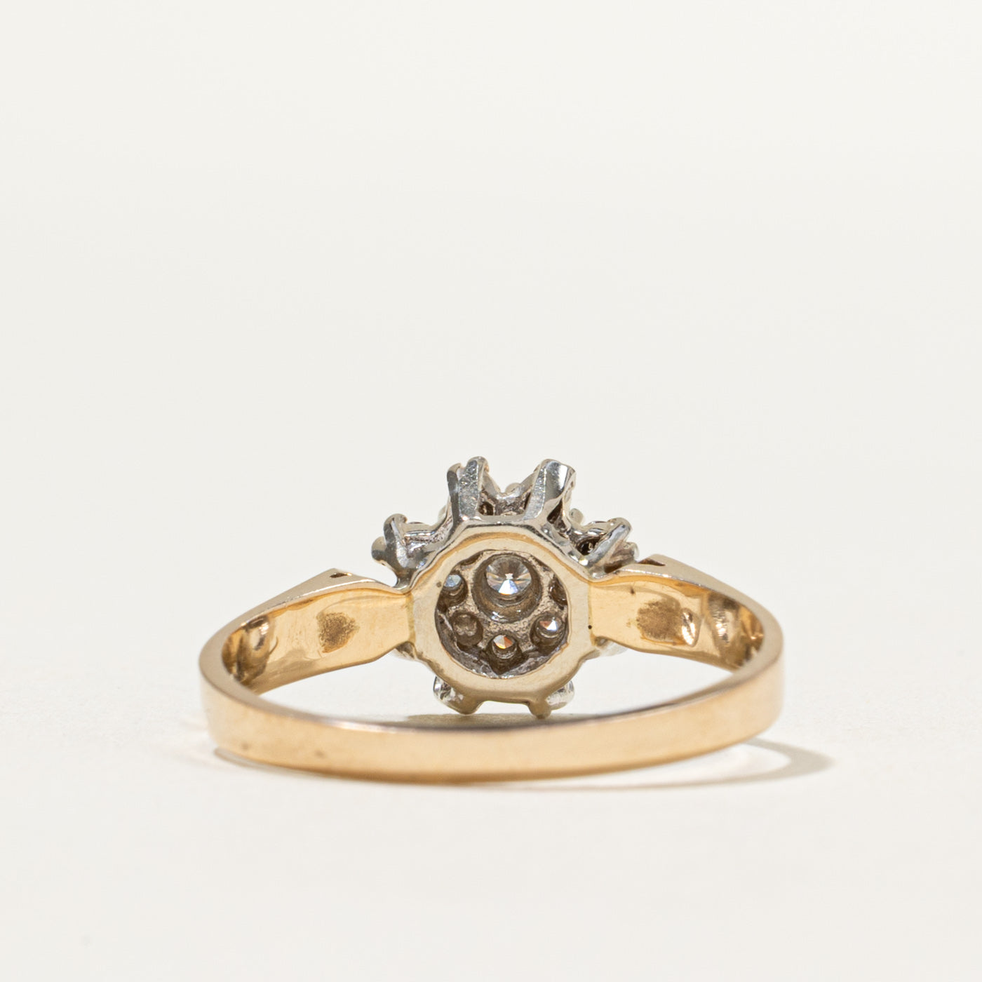 0.28ctw Diamond Cluster Petal Ring - Size 7 | Elegant Floral Engagement, Wedding, Anniversary Jewelry Gift for Women