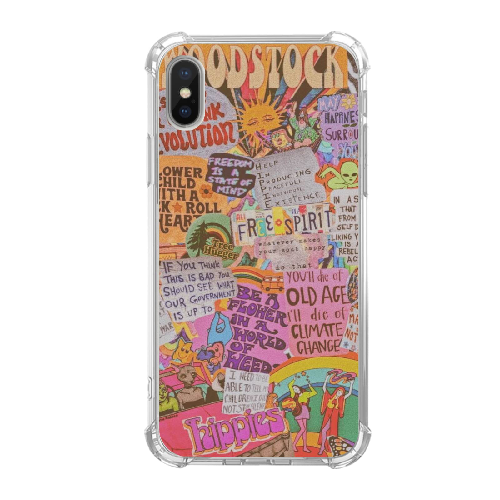 Abstract Art Aesthetic Collage Phone Case for iPhone Xs Max - Trendy TPU Bumper Cover for Women & Men - Durable Protective Case for Work, Travel & Everyday Use