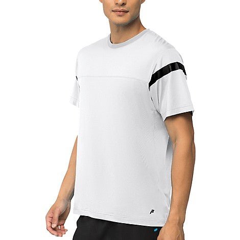 Fila Men's Platinum Colorblocked Crew Neck T-Shirt - Comfortable Casual Shirt for Workout, Gym, and Everyday Wear
