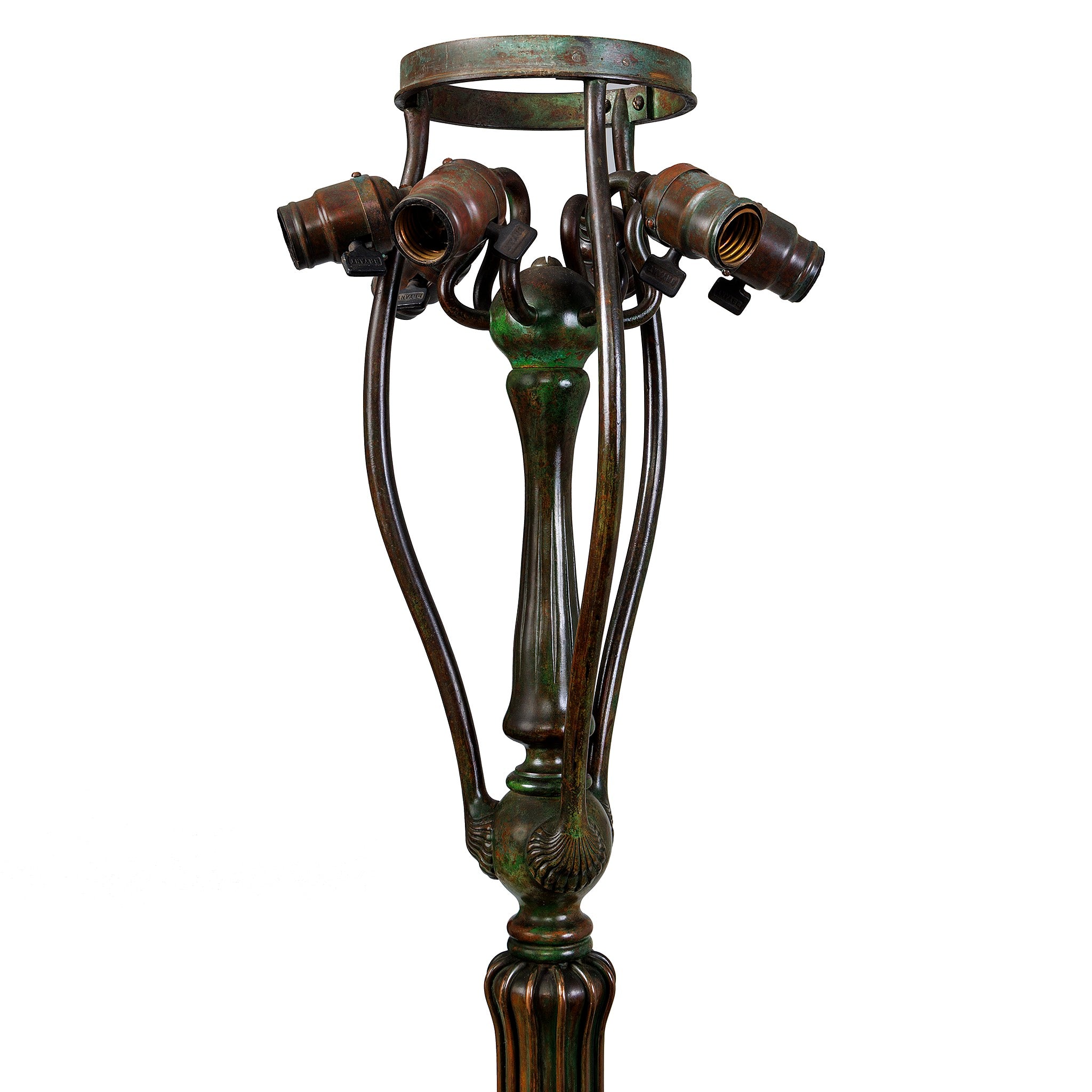 Tiffany Studios New York Oriental Poppy Leaded Glass & Bronze Floor Lamp - Antique Stained Glass Lighting for Living Room, Bedroom & Office Decor
