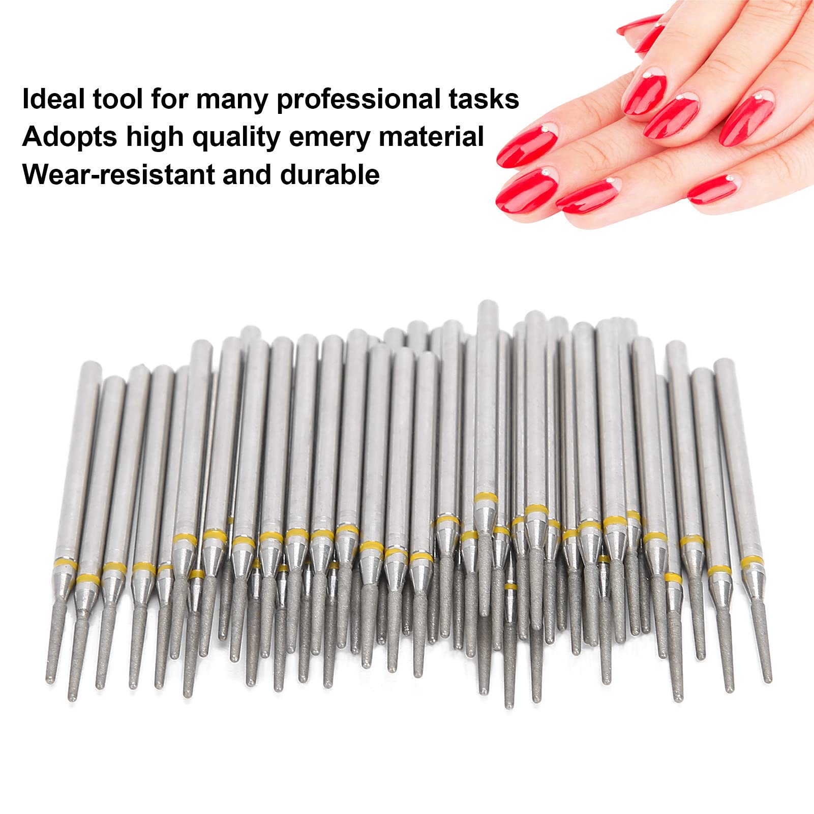 50pcs Nail Drill Bits Kit for Manicure & Acrylic Removal - Salon & Home Use