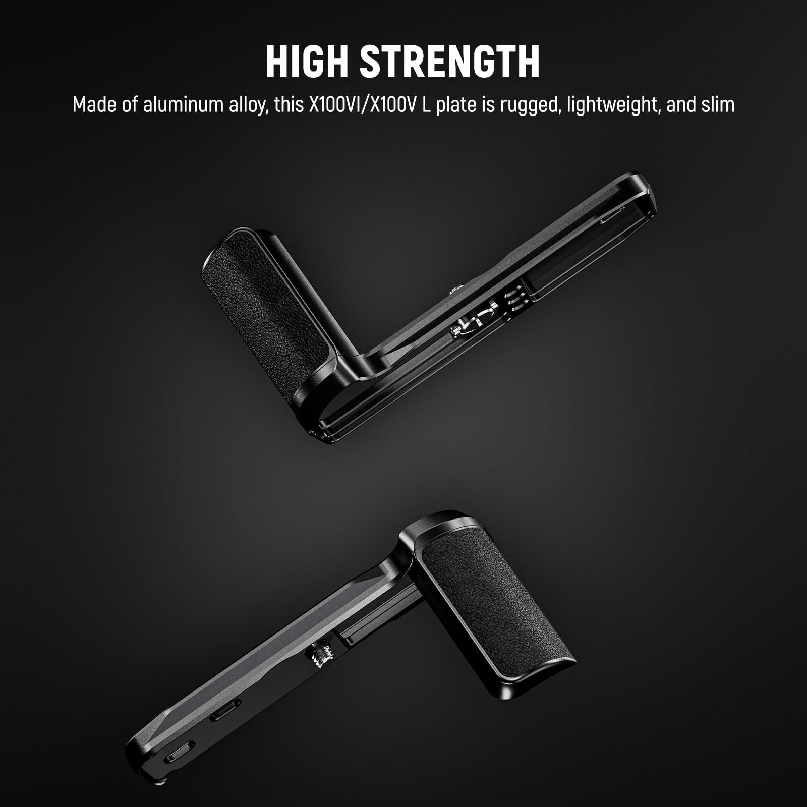 NEEWER X100VI Baseplate for Fujifilm X100VI & X100V Cameras - L-Shaped Bracket with Ergonomic Handgrip, Arca-Swiss Tripod Compatible (Black, Model CA084) - Perfect for Street Photography & Travel Shooting