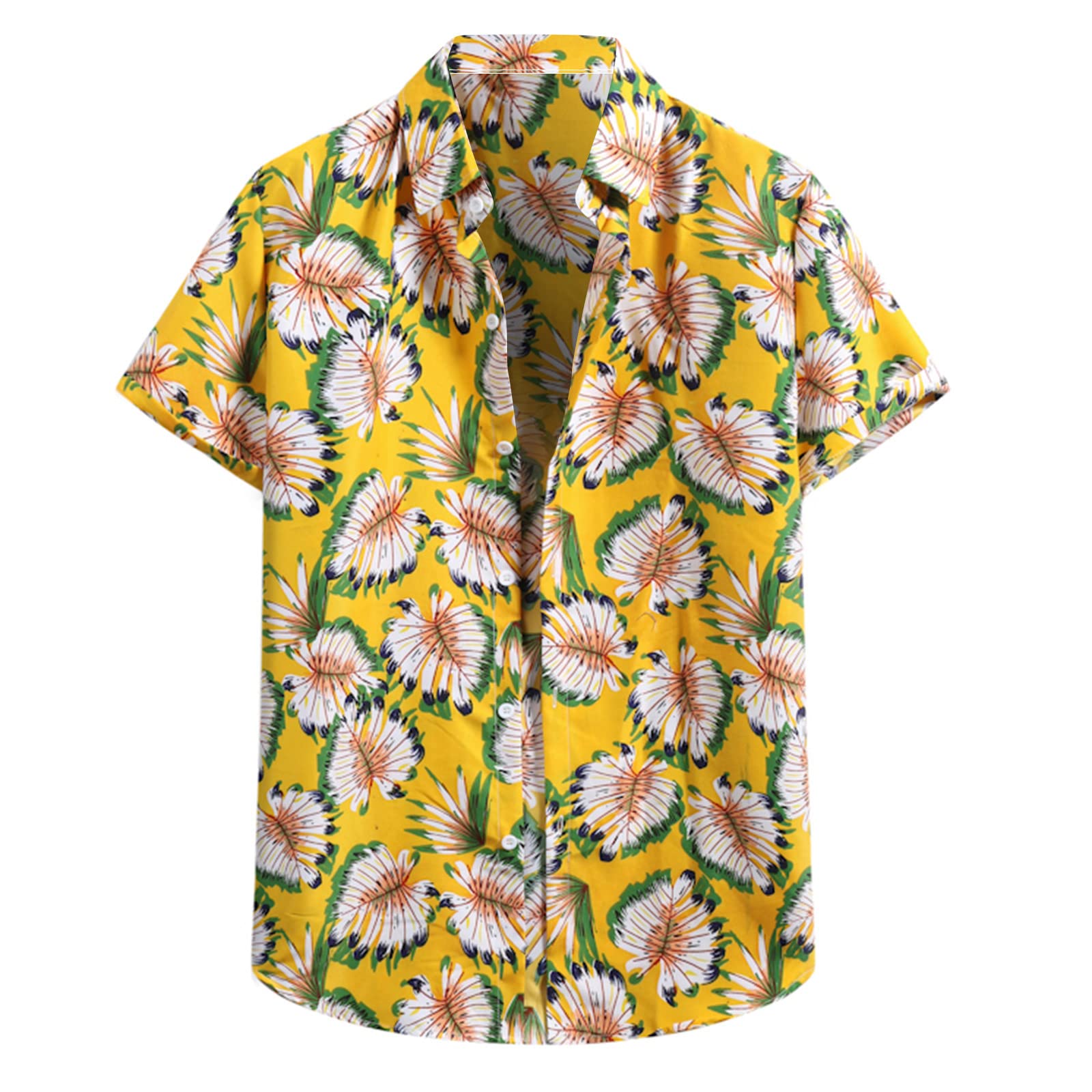 Hawaiian Shirt for Men - Short Sleeve Button Down Beach Shirt with Tropical Print, Breathable Summer Casual Shirt for Vacation, Luau Party & Outdoor Activities
