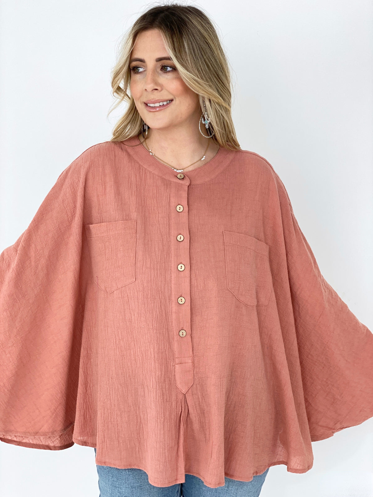 Stylish Oversized Cotton Linen Top for Women - Comfortable Textured Blouse for Casual Wear, Work & Travel