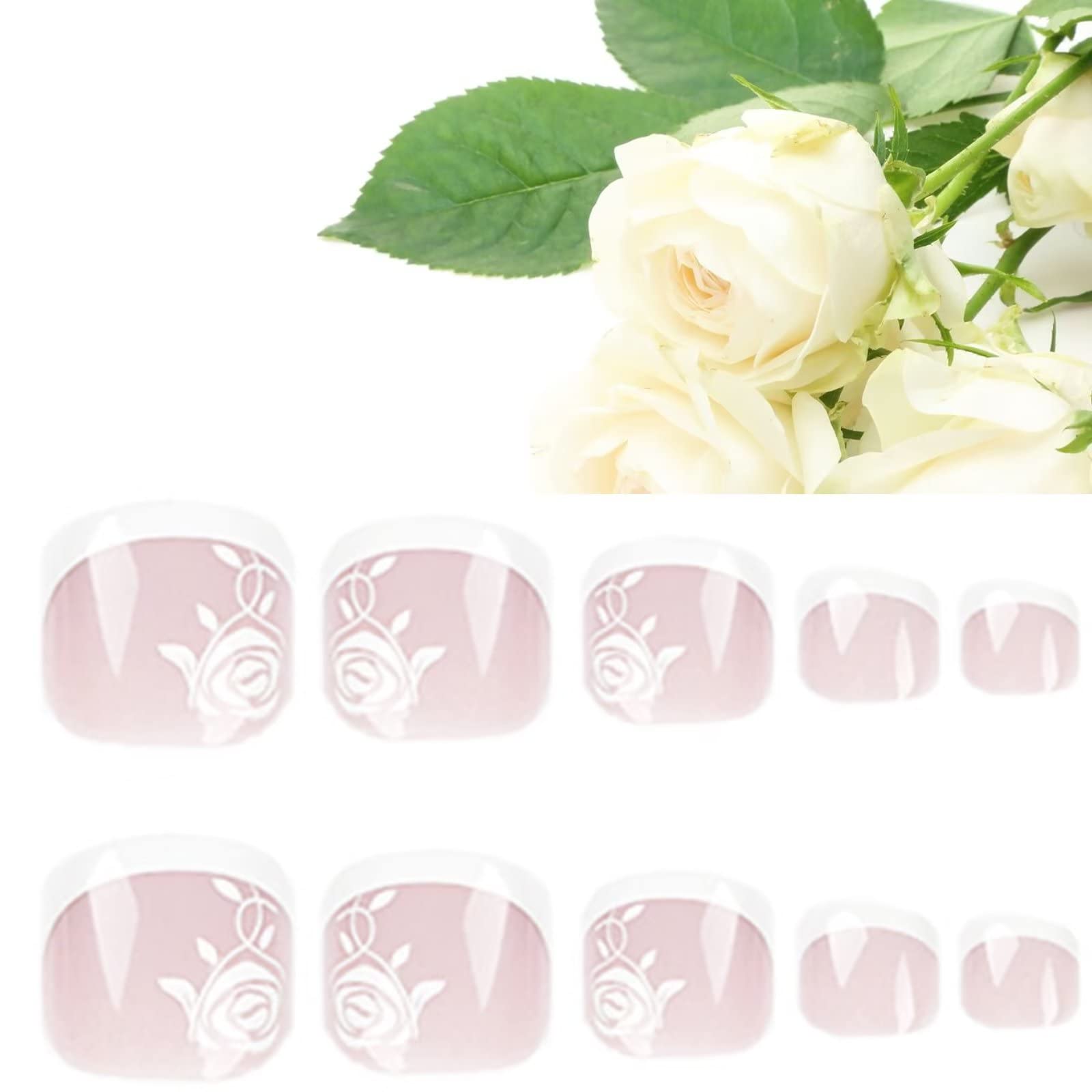 RUNRAYAY Green Press On Nails Long Fake Nails - Acrylic Ballet French with Waves Design Artificial Nails for Women & Girls | Perfect for Parties, Weddings, and Special Occasions