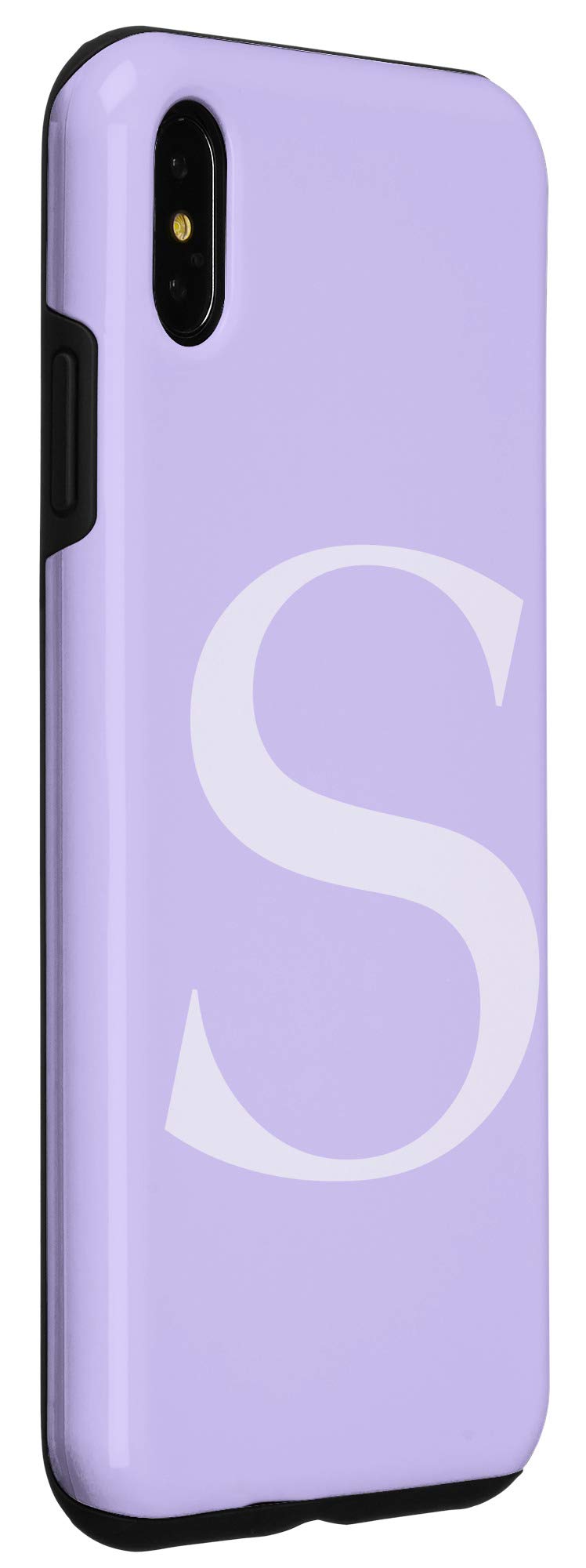 iPhone XS Max Case - Lavender Gray Letter S Monogram Light Purple Lilac Protective Cover for Women & Girls | Perfect for Everyday Use, Work & Travel