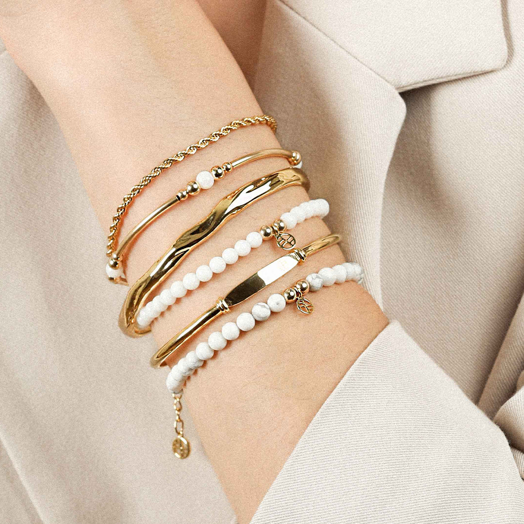 White Agate Ava Bracelet - Stone of Resilience & Protection | Healing Crystal Jewelry for Stress Relief, Meditation & Spiritual Growth