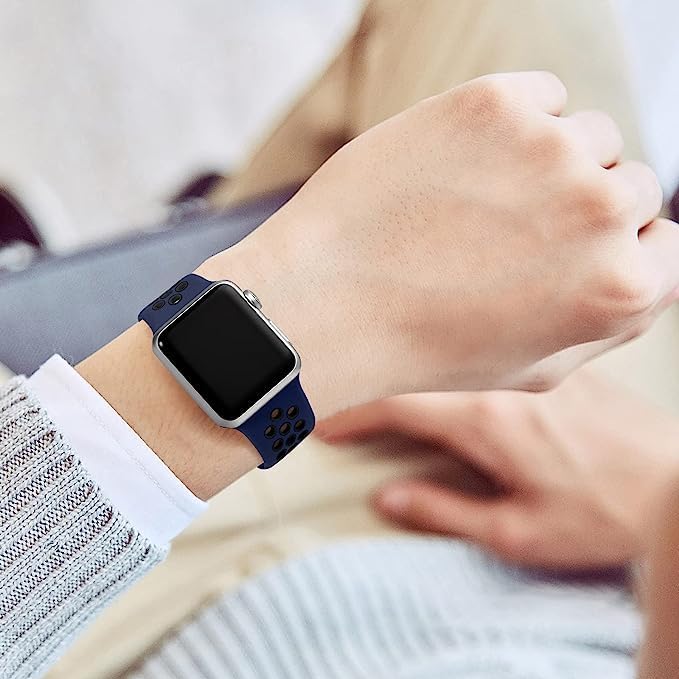Lerobo Sport Band for Apple Watch Series 10/9/8/7/6/5/4/3/2/1 & Ultra (49mm/44mm/45mm/46mm) - Soft Silicone Replacement Strap for Men & Women - Perfect for Workouts, Running & Daily Wear