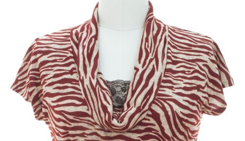 Elegant Zebra Print Cowl Neck Lace Tunic Top with Belt - Stylish Blouse for Women's Office Wear, Date Night & Special Occasions