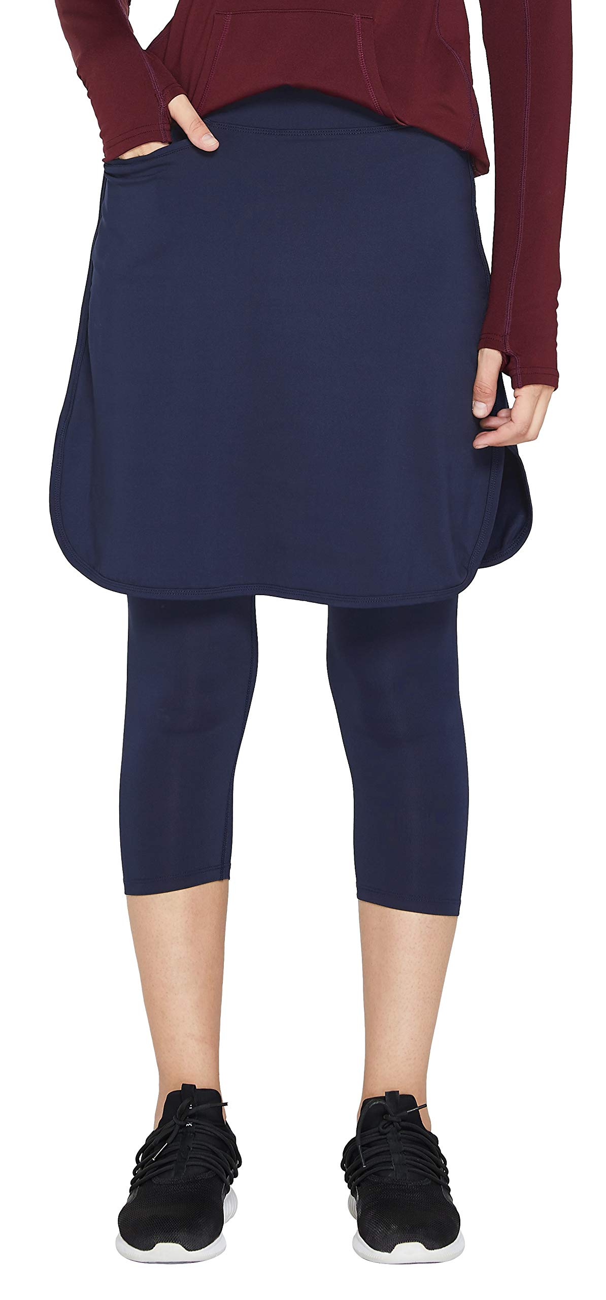 Cityoung Women's Modest Athletic Skirt with Attached Leggings - Comfortable & Stylish for Yoga, Running & Everyday Wear