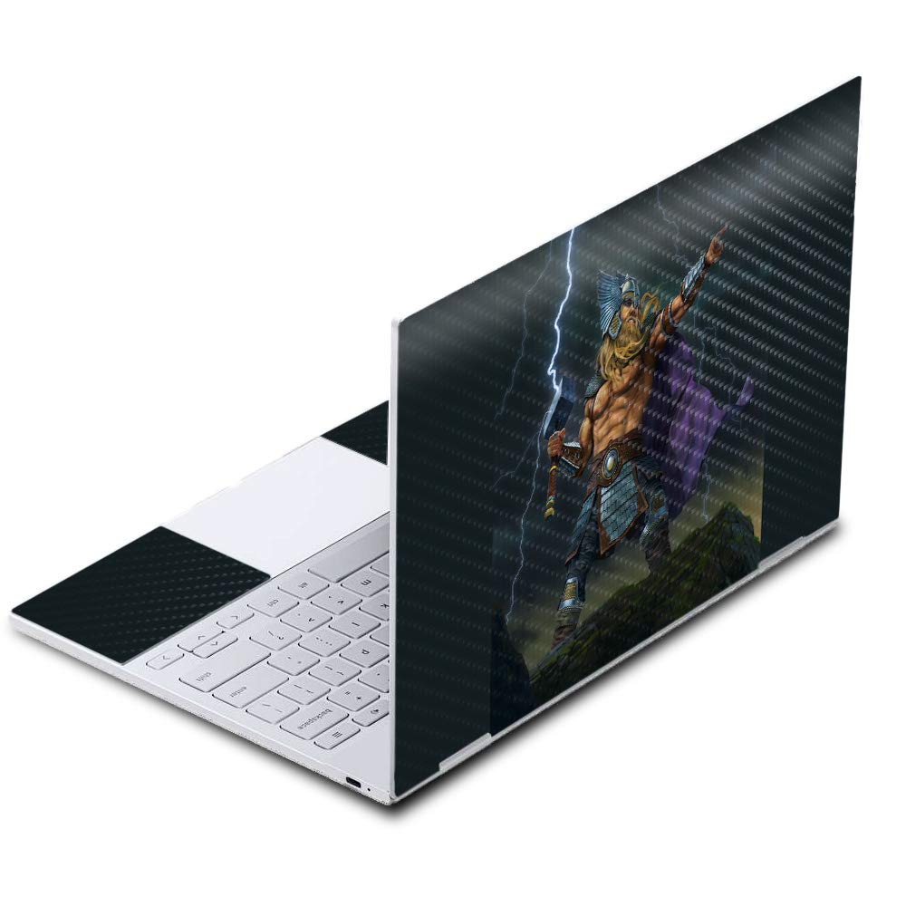 MightySkins Carbon Fiber Skin for Google Pixelbook - God of Thunder Design | Protective & Durable Textured Cover | Easy to Apply & Remove | Made in USA | Perfect for Work, Travel & Style Protection