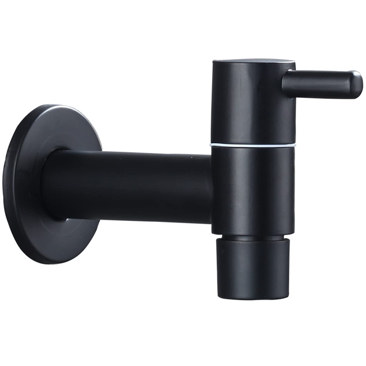 Wall Mounted Sink Laundry Faucet - Brass Bathroom Mop Pool Faucet with Cold Water Tap, Black Paint Finish for Modern Utility Rooms and Outdoor Spaces