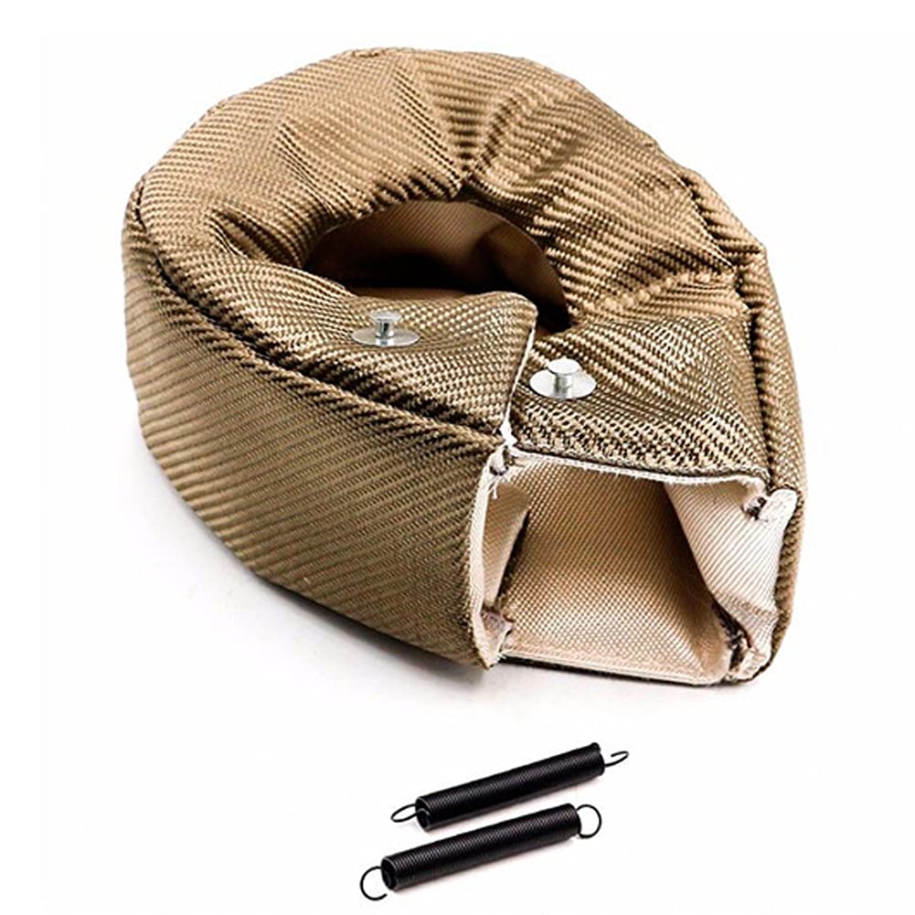 Titanium Turbo Blanket Cover for T3 Turbocharger - Heat Resistant Shield Wrap with Fastener Springs - Perfect for High-Performance Cars & Racing Vehicles