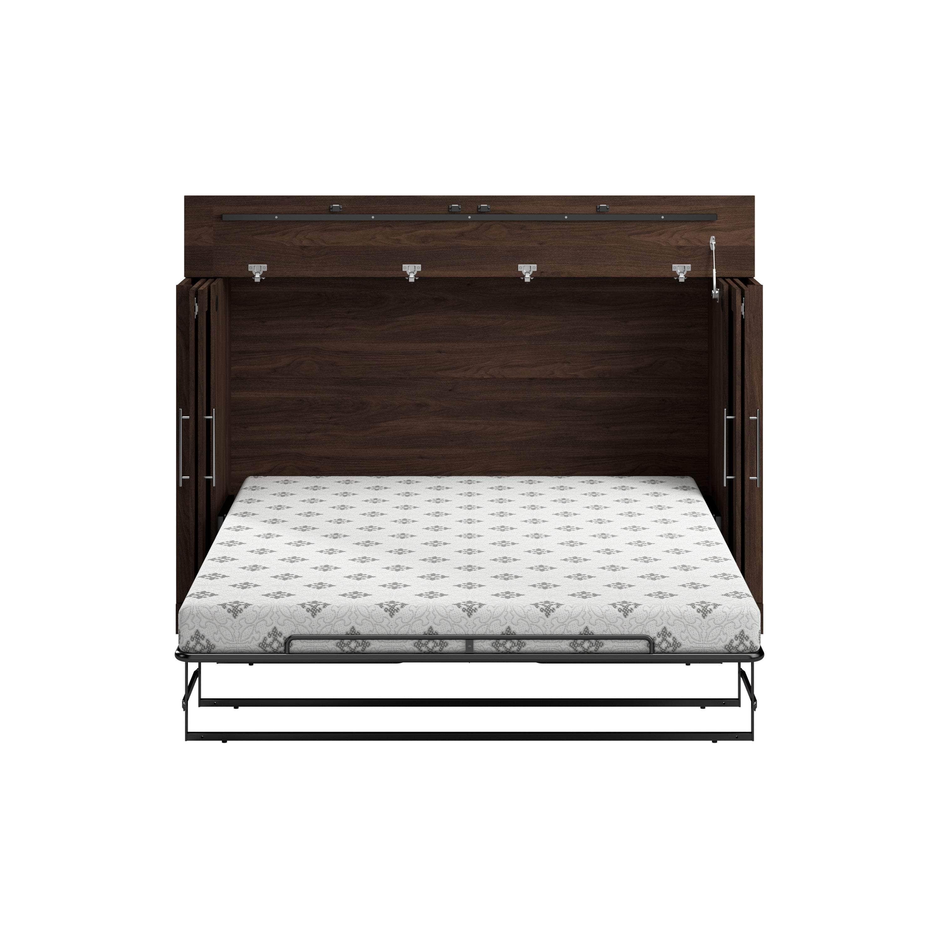 Pur 75W Queen Cabinet Bed with Mattress - 3 Color Options | Space-Saving Murphy Bed for Small Apartments & Guest Rooms
