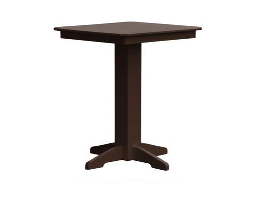 A & L Furniture Square Bar Table with FREE 2 Umbrella Holes - Outdoor Patio Dining & Backyard Entertaining