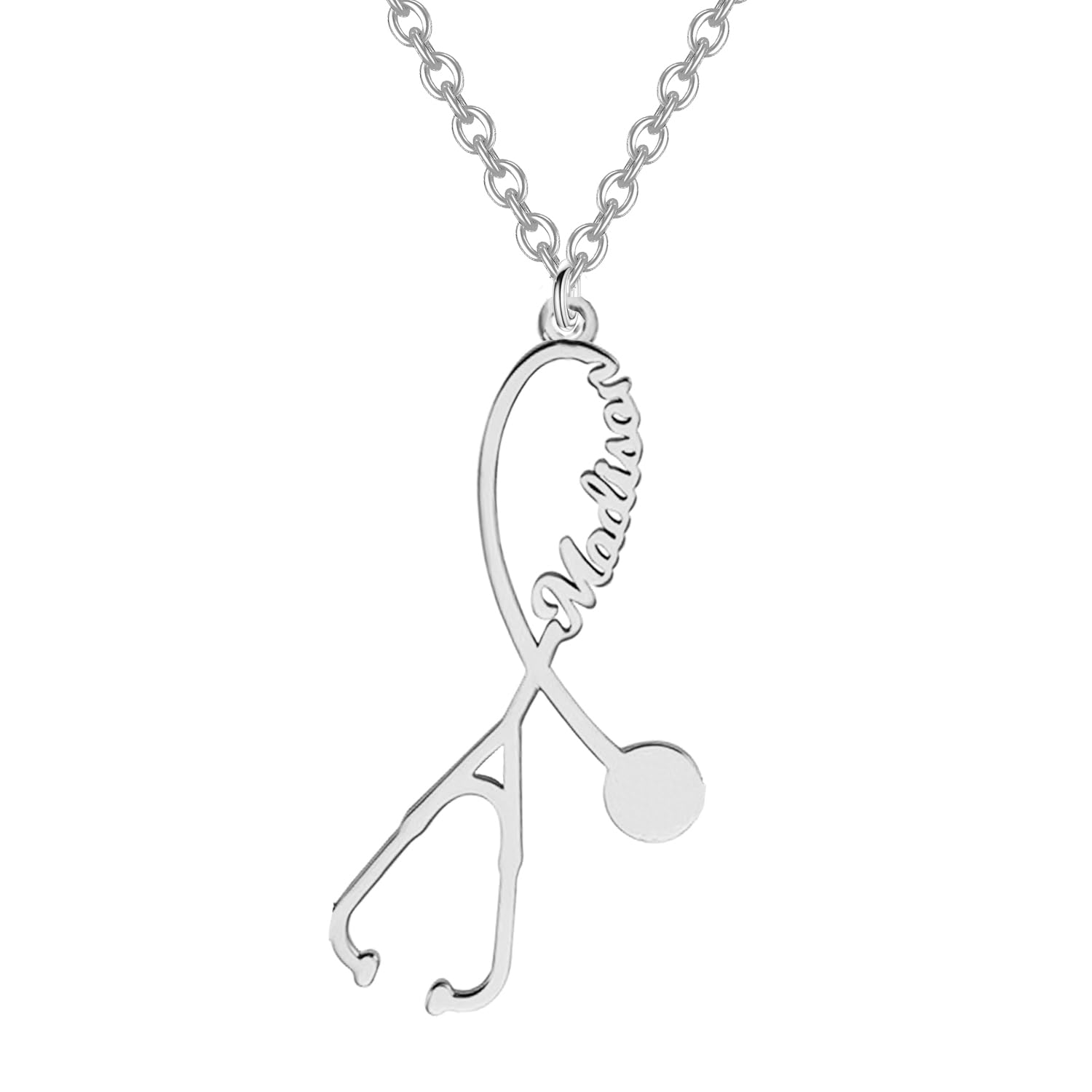LONAGO Personalized Stethoscope Necklace - Custom Name Necklace for Women, Nurses, Doctors & Medical Students - Perfect Graduation Gift for Healthcare Professionals | Ideal for Daily Wear, Clinical Work & Special Occasions