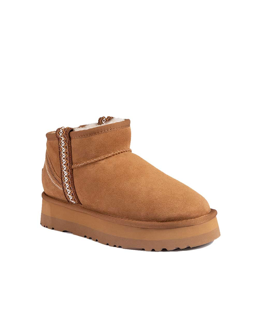 Women's UGG Tass Ultra Mini Platform Boots - Cozy Winter Ankle Booties with Fur Lining | Perfect for Casual Outfits, Snow Days & Holiday Gatherings