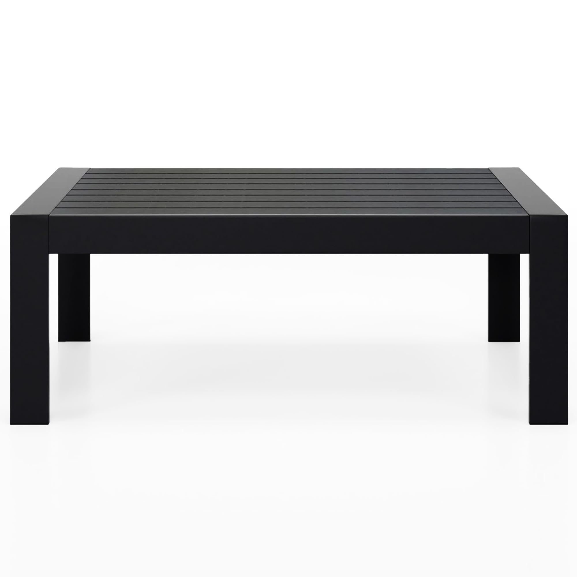 **Solaste Aluminum Outdoor Coffee Table - All-Weather Rectangle Metal Patio Table for Balcony, Garden, Indoor & Outdoor Use - Durable & Stylish Black Furniture for Relaxing, Entertaining & Decor**