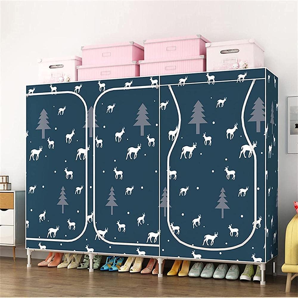 Portable Wardrobe Closet - Large Multifunctional Storage Organizer with Hangers, Space Saving Bedroom Closet for Clothes & Accessories | Perfect for Small Spaces, Dorms, Apartments & Travel