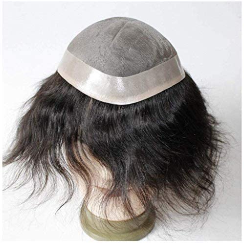 100% Human Hair Toupee for Men - AHS Monofilament Non-Surgical Hair Replacement System | Durable Hair Patch (7x5) with Tape, Clips & Glue Options | Perfect for Daily Wear, Special Occasions & Hair Loss Solutions