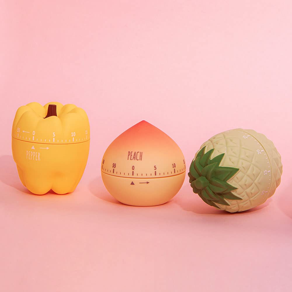 60 Minute Mechanical Kitchen Timer with Loud Alarm - Cute Pineapple Design for Cooking, Baking, Studying & Productivity | Manual Countdown Clock for Home, Office & Classroom Use