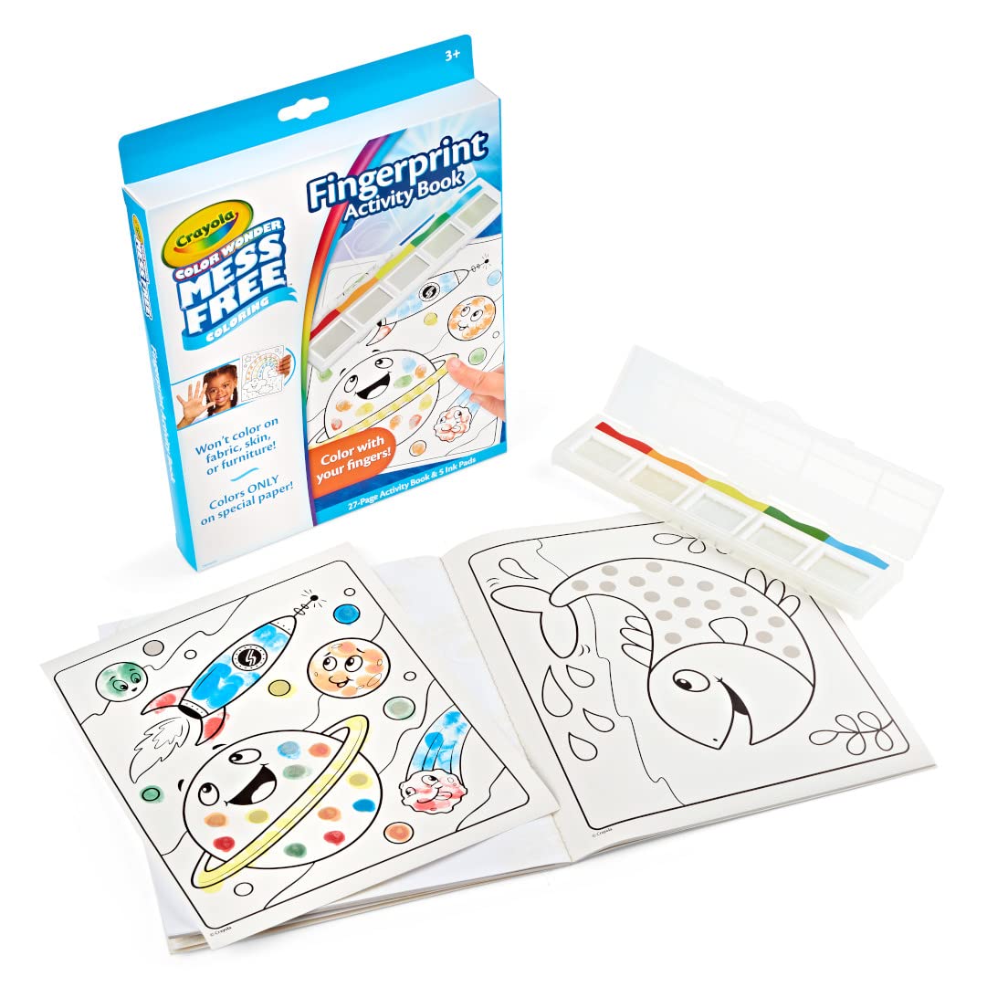 Crayola Color Wonder Mess-Free Fingerprint Ink Painting Activity Set - Safe & Washable Finger Painting Kit for Toddlers, Kids Travel Art Supplies, Creative Gift for Boys & Girls - Perfect for Home, School & On-The-Go Fun