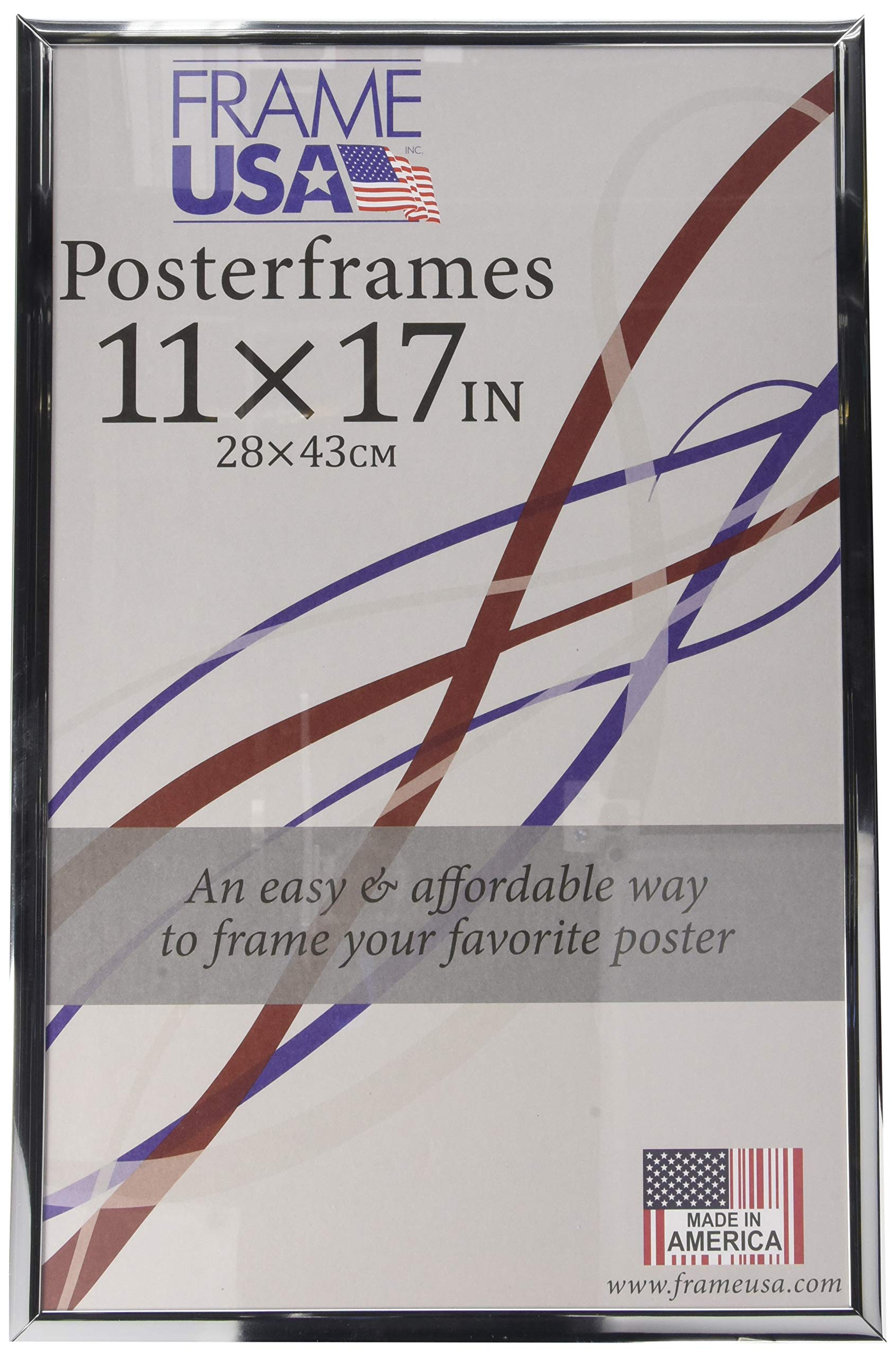 11x17 Hardboard Poster Frames with Shatter-Resistant Glass - Silver & Multiple Color Options | Perfect for Home Decor, Office Displays & Artwork Protection