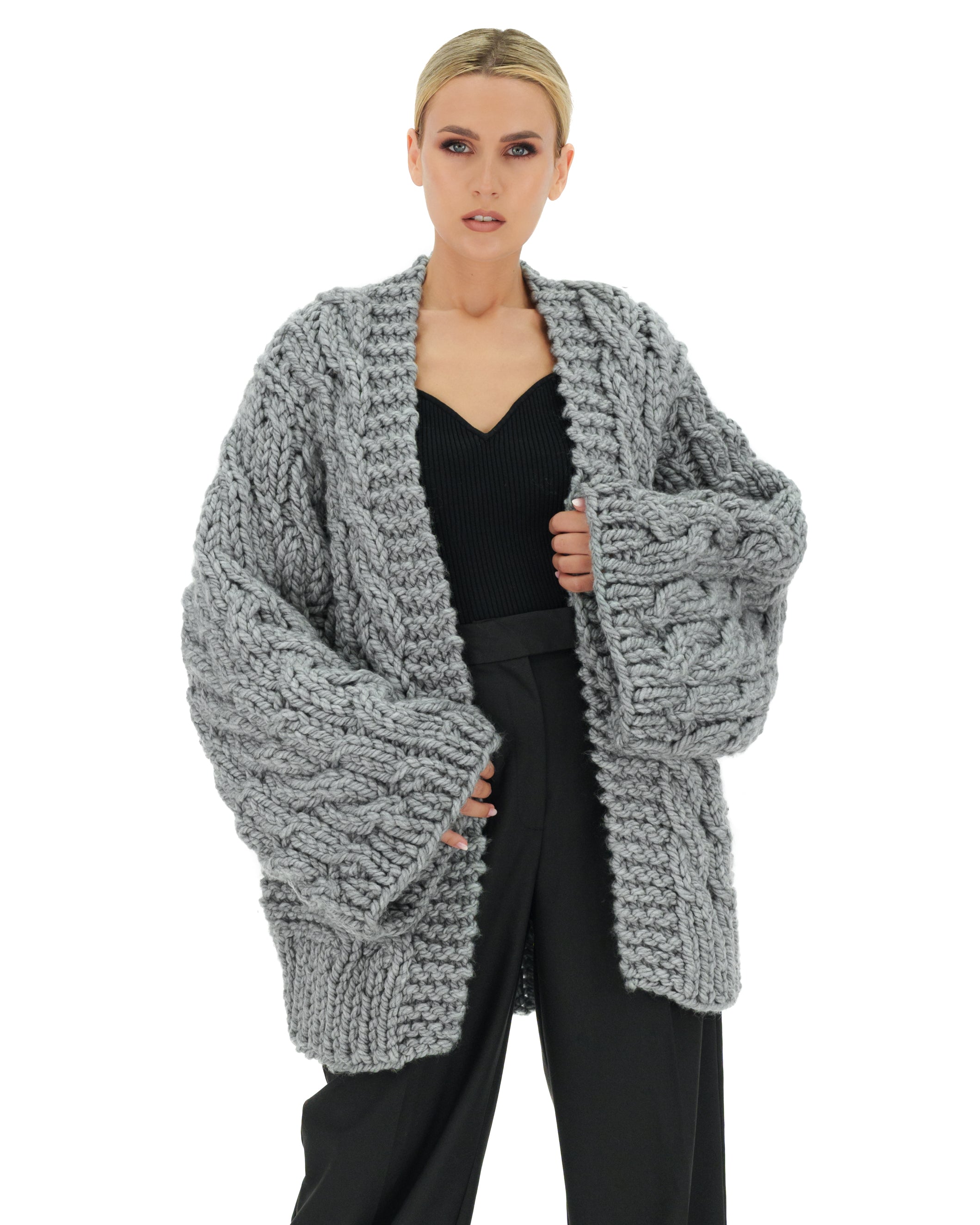 Cozy Cable Knit Cardigan Sweater for Women - Soft Chunky Knit Open Front Long Sleeve Wrap - Perfect for Fall, Winter & Layering Outfits