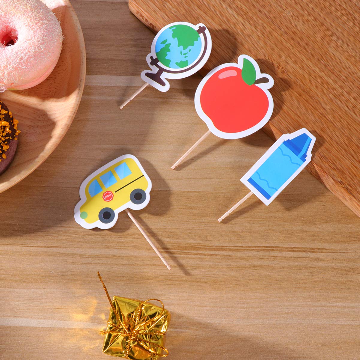 18Pcs Back to School Cupcake Toppers - Welcome Class Party Decorations for Classroom Treats, Sweet Dessert Toppers for First Day of School Celebrations